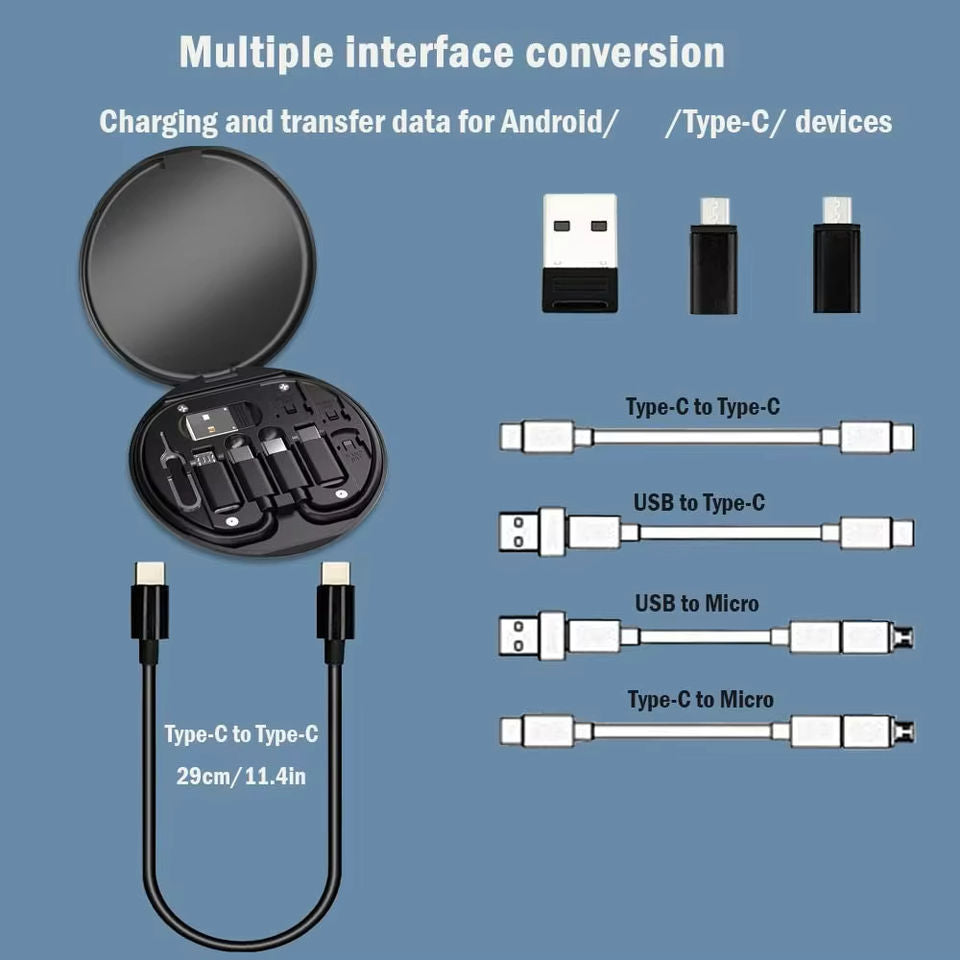 6 in 1 Multiport Multifunction USB C Charging and Data Cable